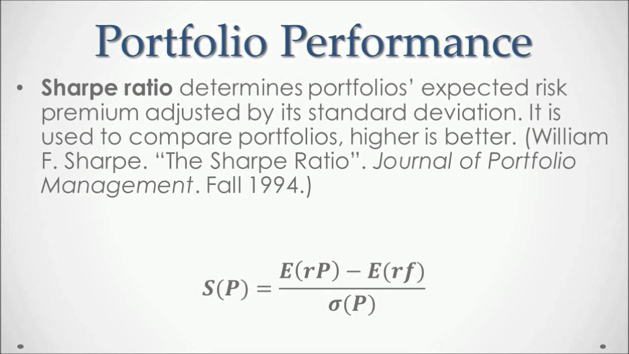 What Is the Sharpe Ratio?