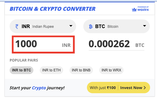 Convert BITCOIN to Indian Rupees | 1 BTC to INR – BuyUcoin