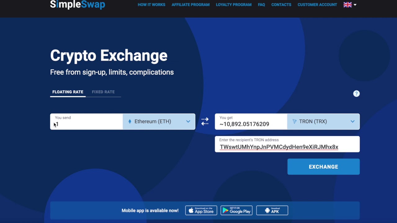 ETH to TRX Exchange | Swap Ethereum to TRON online - LetsExchange