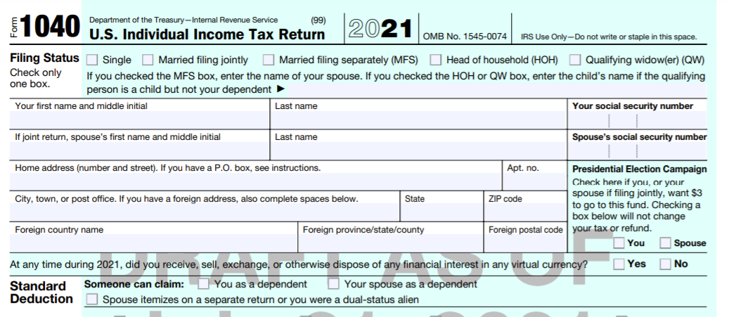 Form Cryptocurrency Question: (New) Crypto on IRS 