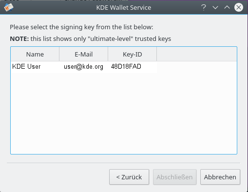 KWalletManager doesn't see my trusted key - Applications - openSUSE Forums