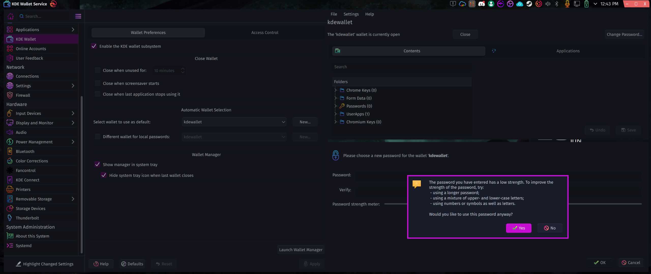 [BUG] KDE wallet is asking for password on every boot - KDE Plasma - Manjaro Linux Forum