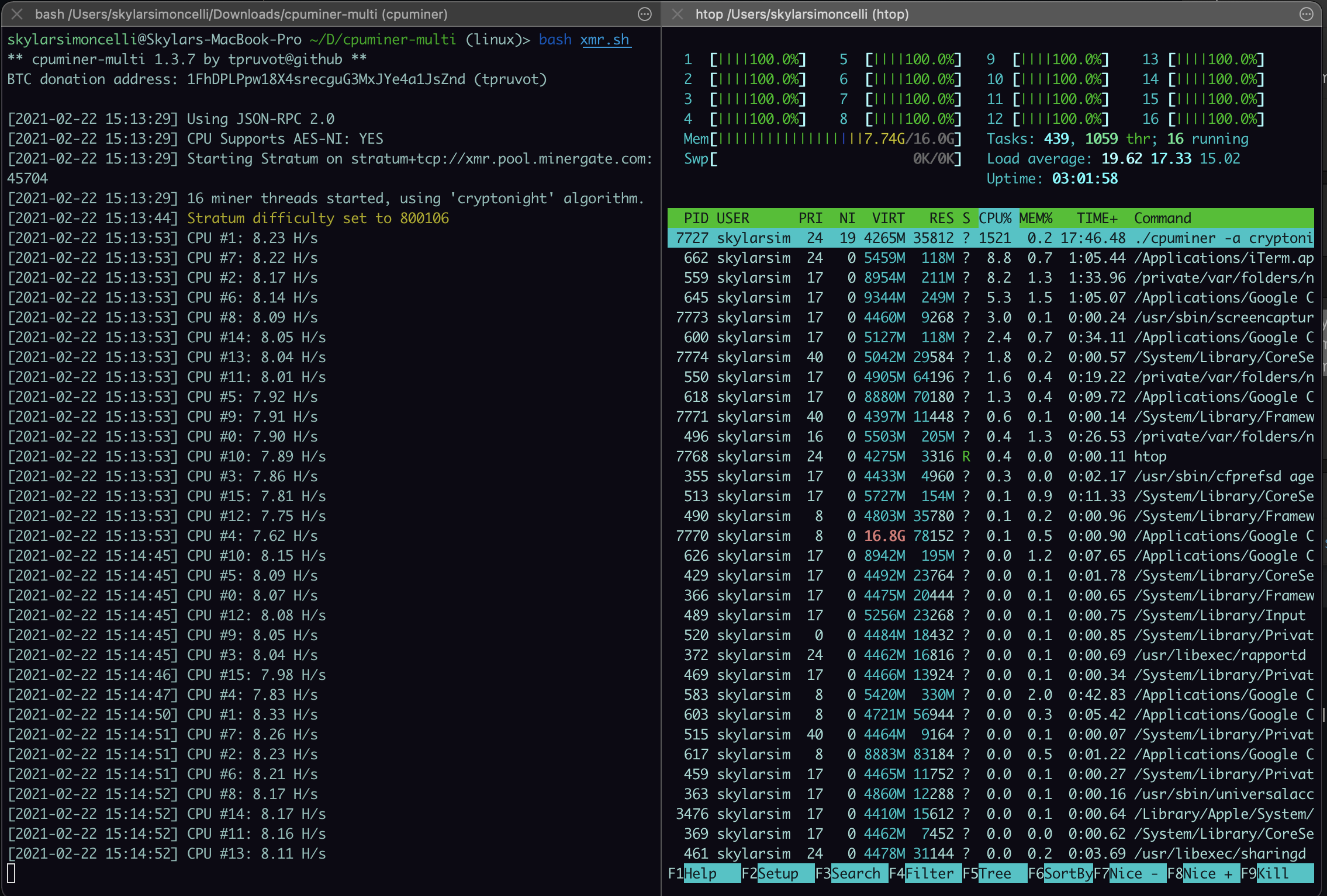 Monero CPU Mining on Linux - Cpuminer-multi ( )