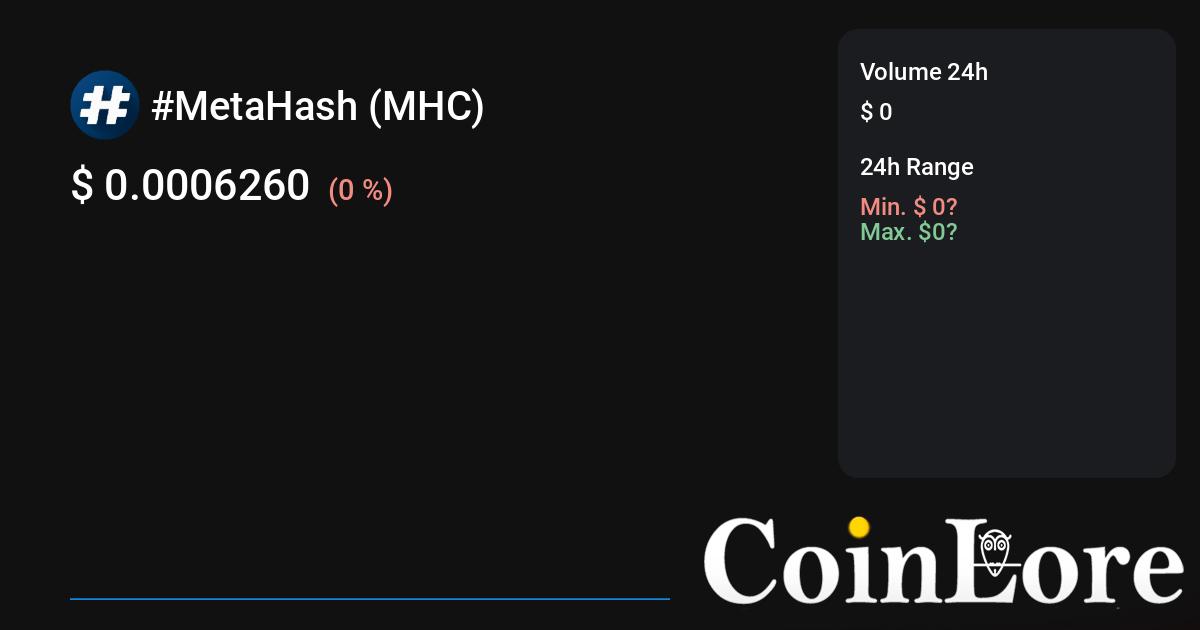 #MetaHash price today, MHC to USD live price, marketcap and chart | CoinMarketCap