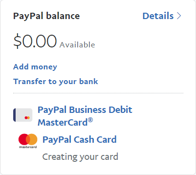 PayPal Debit and Credit Cards