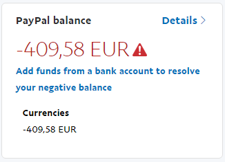 What should I do if my balance is negative? | PayPal AU