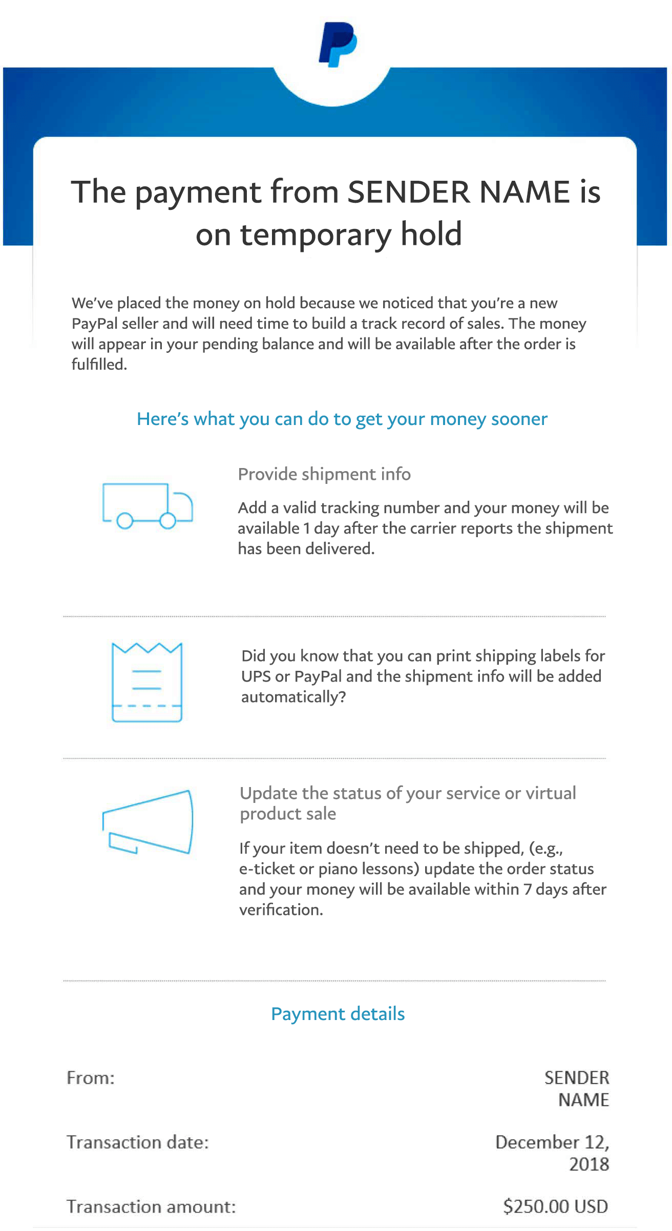 PAYPAL SECURITY HOLD ON TRANSFER/WITHDRAWAL - Page 8 - PayPal Community