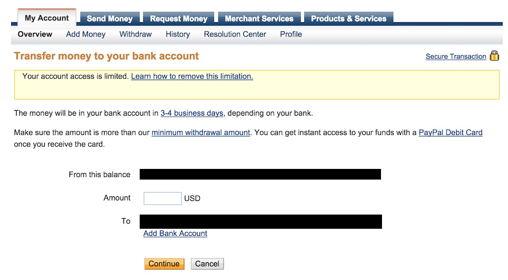 How do I remove a limitation from my account? | PayPal GB