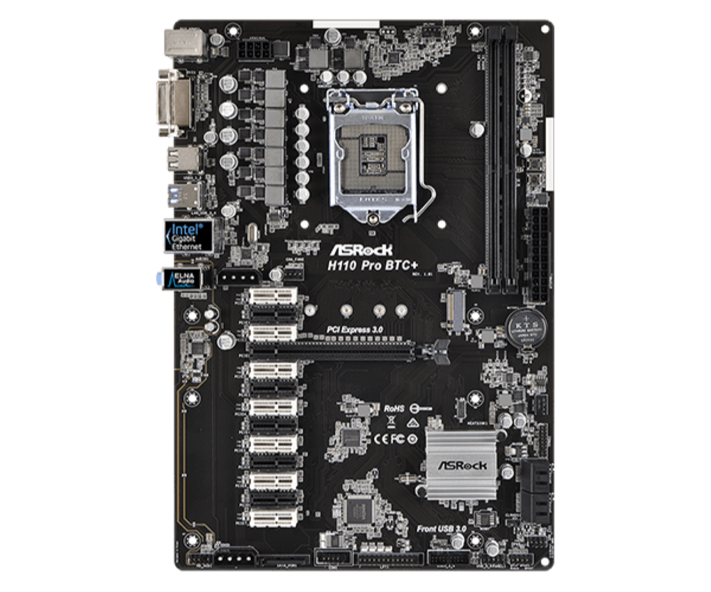 Asrock Intel H Pro BTC+ ATX DDR4-SDRAM Motherboard