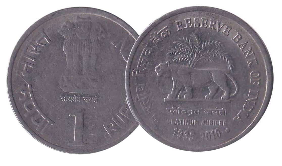 1 Rupee (Platinum Jubilee of RBI) - India – Numista