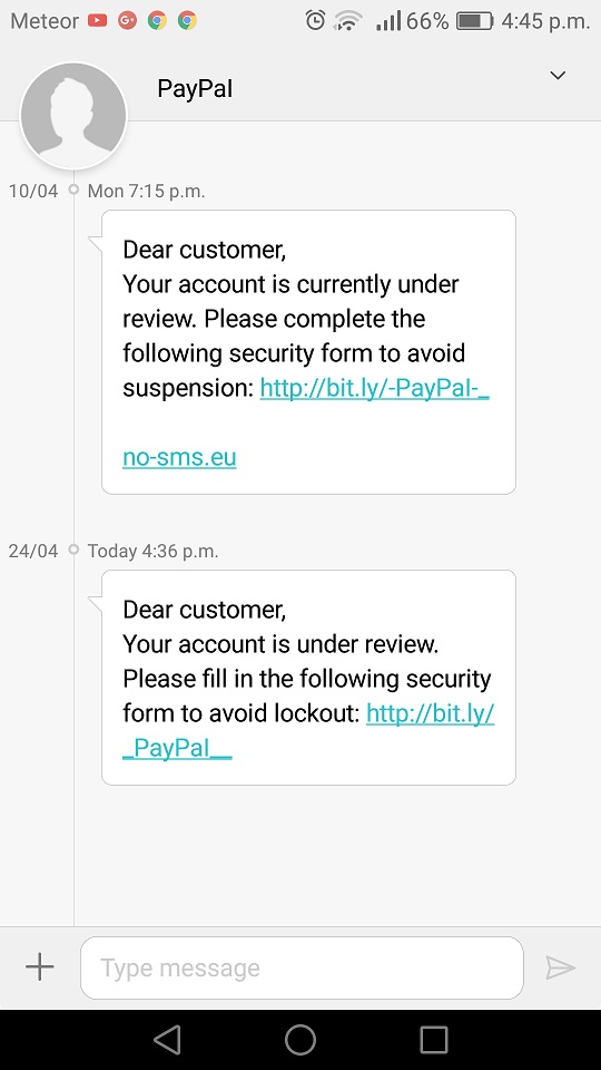 Beware: PayPal phishing texts state your account is 'limited'