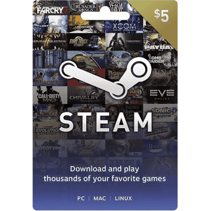 Buy Steam Wallet 5$ - Steam 5 USD (Stockable) US for $