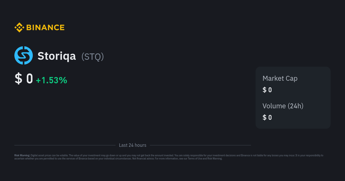 Storiqa Exchanges - Buy, Sell & Trade STQ | CoinCodex
