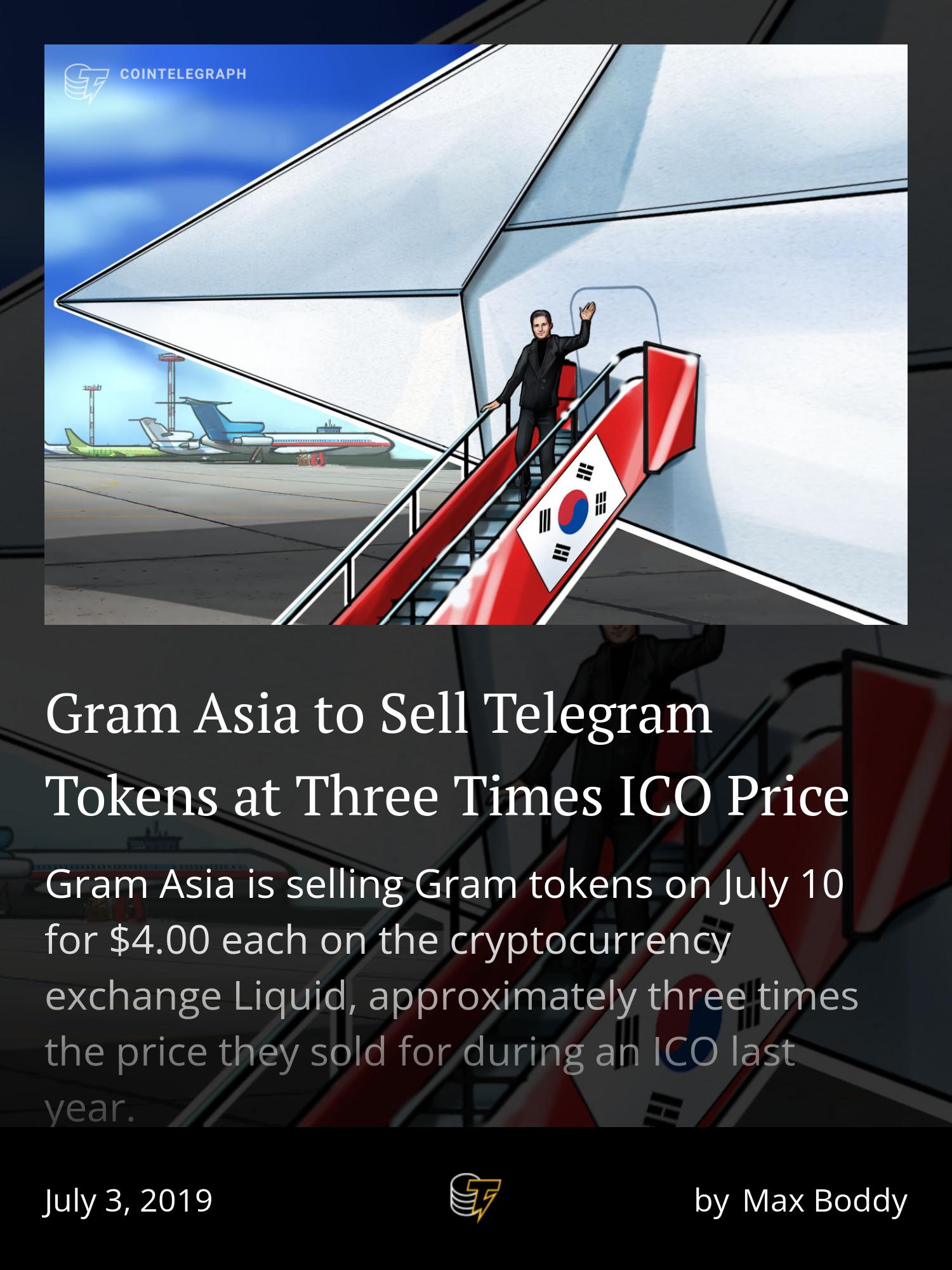 Liquid Will Be Selling Telegram's Gram Tokens at 3x ICO Price | CoinCodex